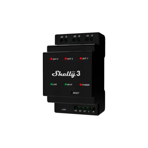 Shelly Pro 3 DIN-Rail Three-Channel Smart Relay