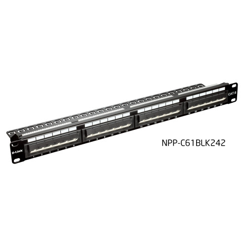 D-Link NPP-C61BLK242 Cat6 UTP 24-Port Angular Patch Panel