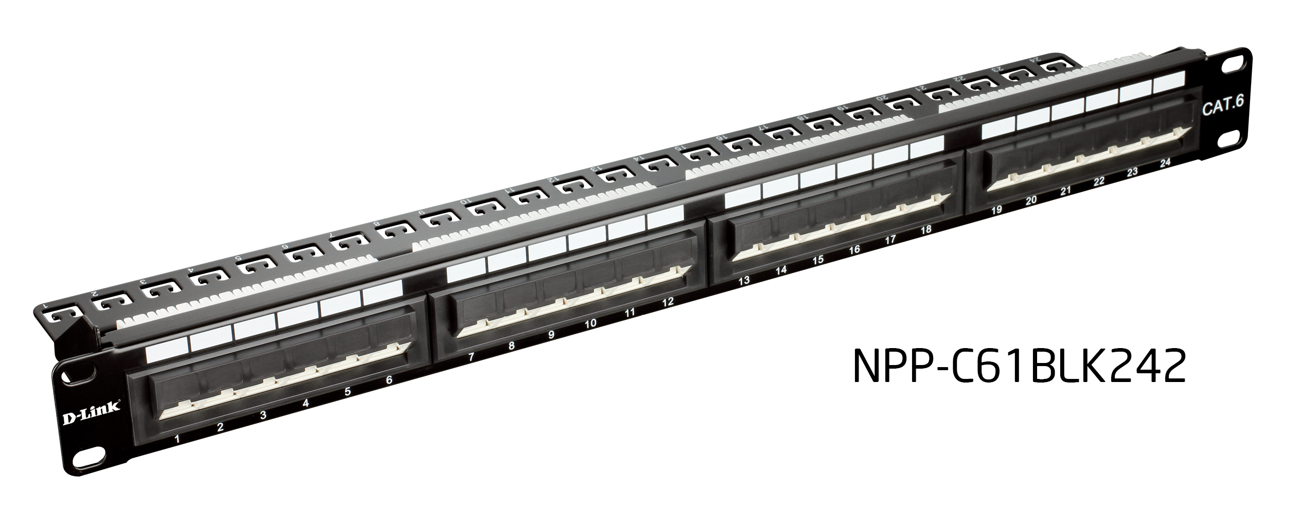 D-Link NPP-C61BLK242 Cat6 UTP 24-Port Angular Patch Panel