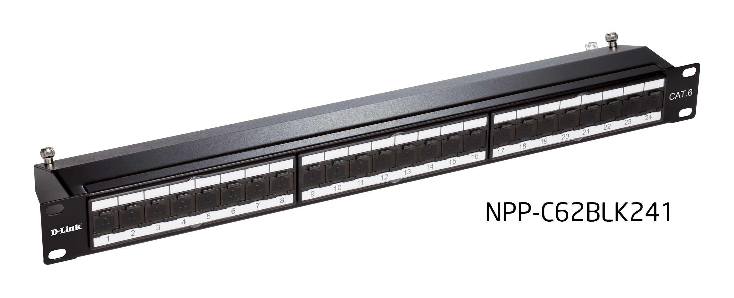 D-Link NPP-C62BLK241 Cat6 STP 24-Port Loaded Patch Panel